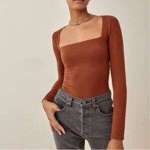 Reformation Walter Knit top chestnut